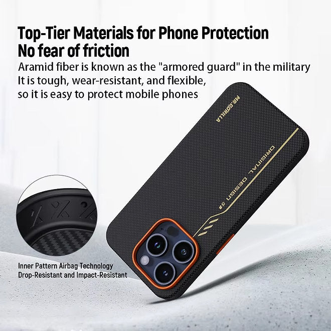 Hour Crown Fully Wrapped Aramid Fiber Case 600D Magnetic For iPhone