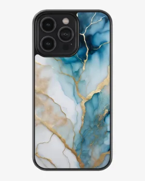 Blue Gold Marble Texture Case Cover