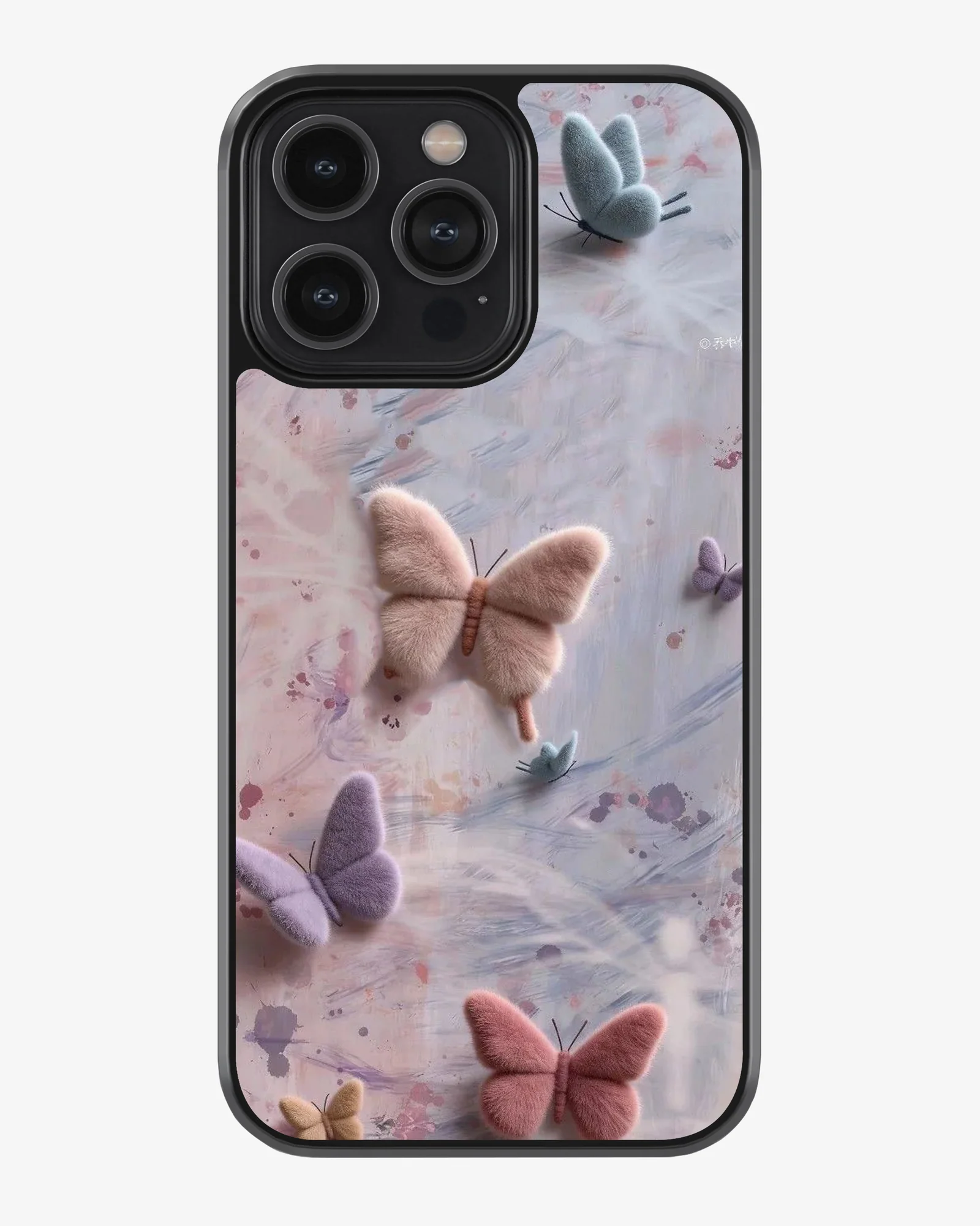 3D Fur Butterfly Case Cover